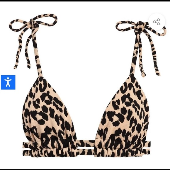 Montce Swim Leopard Texture Palua Ties Bikini Top - Picture 2 of 9